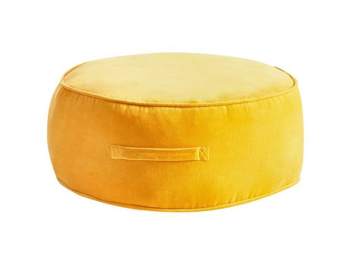 Pouf YULLE Velours Jaune