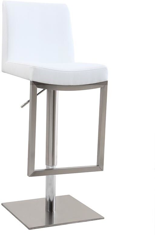 Miliboo Barhocker zeitgenössisches Design Metall und PU Weiß - KYLE