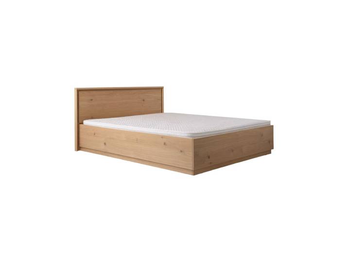 Lit coffre effet bois clair 140 x 190/200 cm