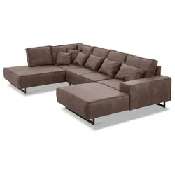 filippo Wohnlandschaft Antwerp Mikrofaser Braun Graubraun 331 cm