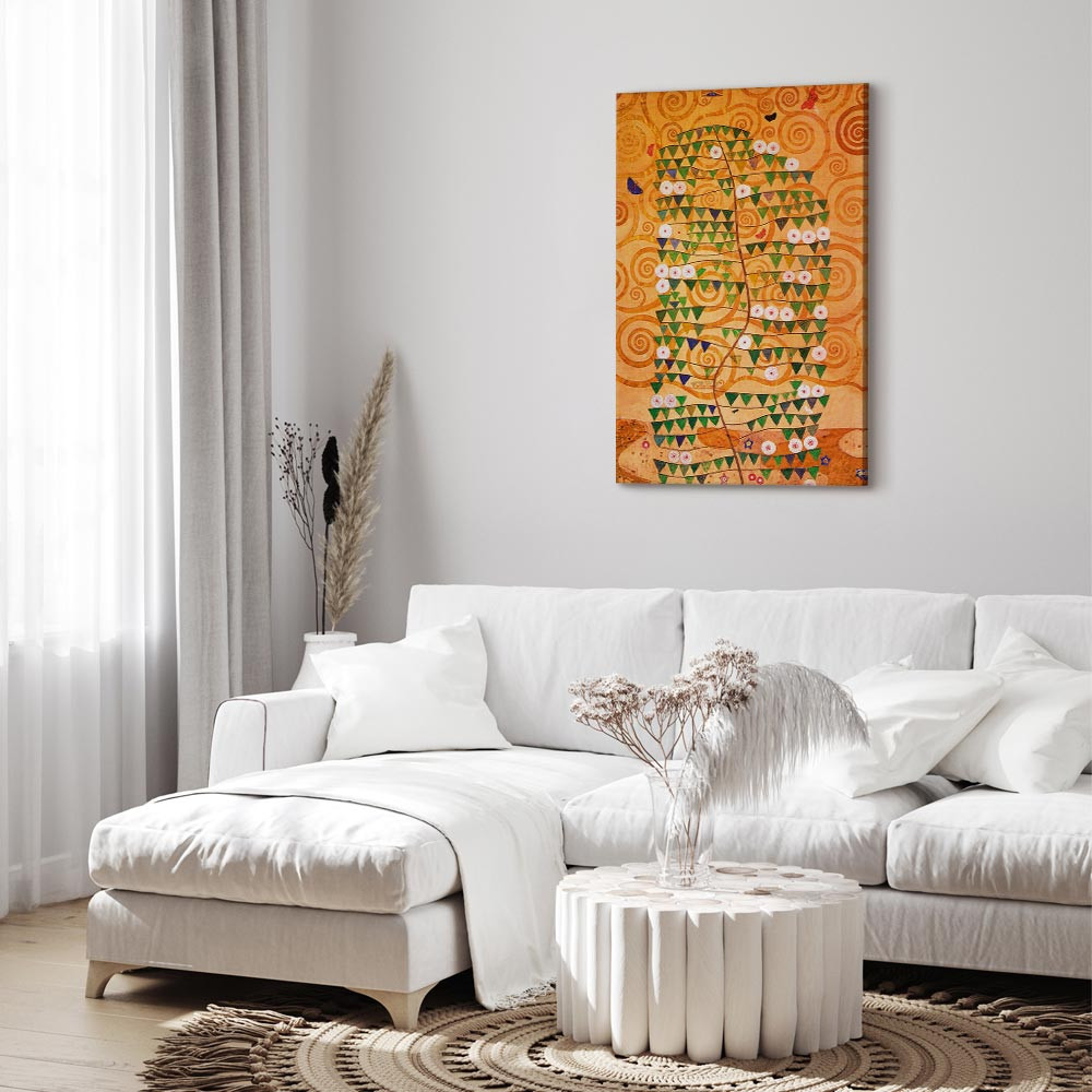 home24 Canvas afbeelding Tree of Life, Oranje, 60 x 90 cm