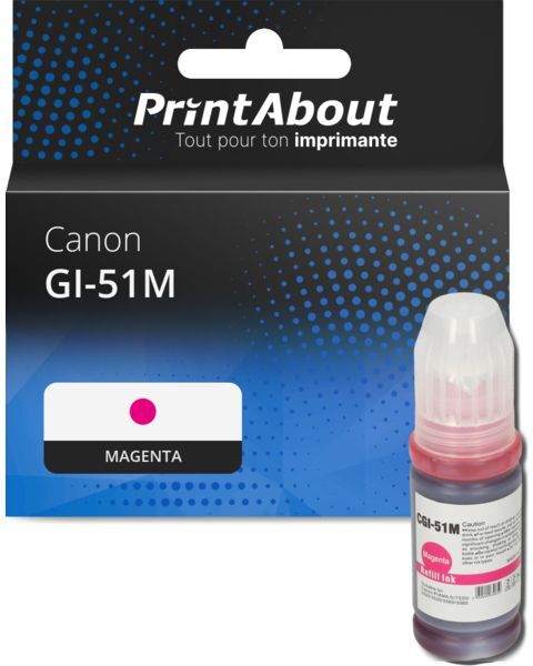 PrintAbout Cartouche compatible Canon GI-51M - Magenta Magenta