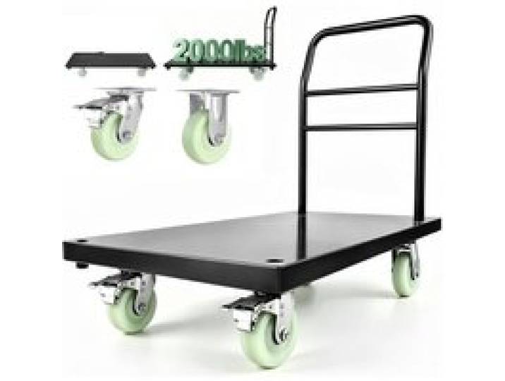 VEVOR Plattformwagen Klappbar 907 kg, Transportwagen mit Schwenkrädern & Griff, Lagerwagen, für Gepäcktransporte, 1220x610x815 mm Rollwagen, Industriewagen für Lager, Werkstatt, Fabrik