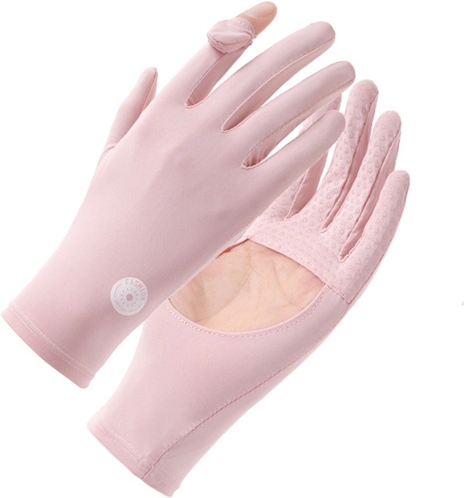 INF Eisseide UV-Schutz Touchscreen-Handschuhe – 1 Paar, Atmungsaktiv, Kühlend, Schweißabweisend, Winddicht Rosa