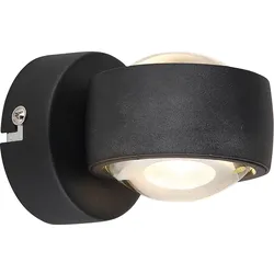 LED Wandleuchte Wandlampe Wohnzimmerlampe Up & Down Schwarz Metall H 7 cm