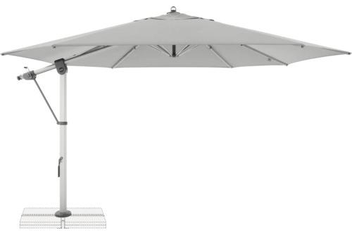 Ampelschirm Doppler Expert 400 cm hellgrau mit UV-Schutz 80, wasserabweisende Polyesterbespannung, leichte Aufspannung p