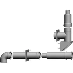 Anschluss-Set DN80/125 - C53x DN80/125 an der Fassade, raumluftunabh.