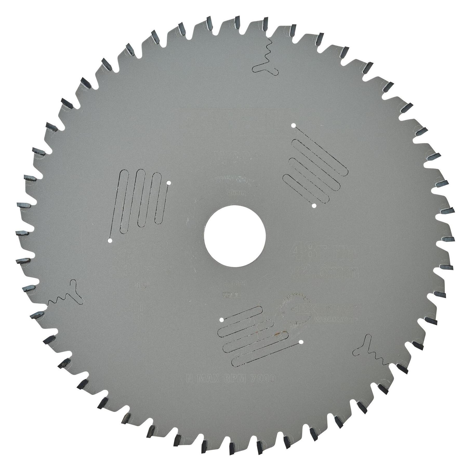 DeWalt EXTREME Stationärkreissägeblatt DT4320llerEinsatz und Querschnitte (DT4320-QZ)