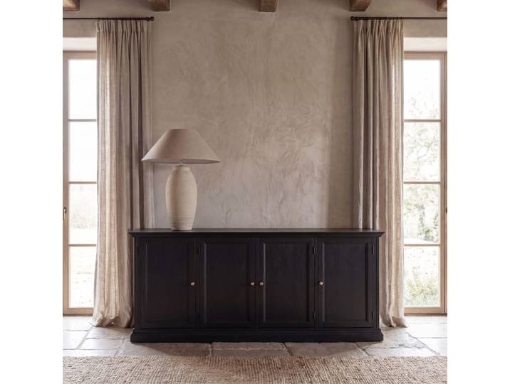 Buffet 4 portes noir, L210 cm