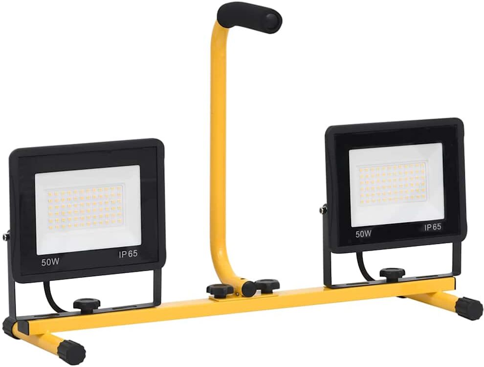 vidaXL Projecteur à LED avec poignée 2x50 W Blanc chaud