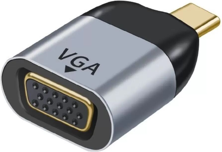 INF Adaptateur VGA Femelle vers USB-C Mâle - Convertisseur Audio Vidéo en Alliage d'Aluminium