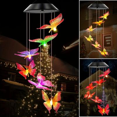 Uplifted Finds Led Color Changing Butterfly Dragonfly Hummingbird Solar Wind Chimes hummingbird