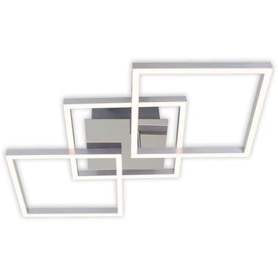 BRILONER LEUCHTEN LED Deckenleuchte "3217018 FRAME", silber (chrom, alu), Leuchten, Deckenlampe, 76,3x36,8x7,3cm, Chrom-Alu, 36W, Wohnzimmer, Küche, Flur, LED Deckenleuchte