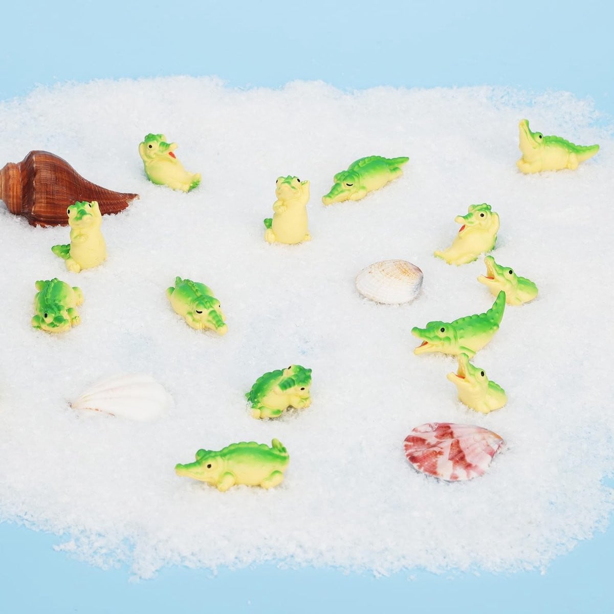 Dailygoods Set van 16 Krokodil Miniatuur Figuren van Hars voor Decoratie in Tuin of Huis