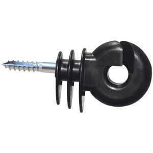 AKO Isolatoren Easy Drill EDX, mit Holzgewinde, Ringisolator, für Draht, Litze, Seil & Band bis 10 mm, Kunststoff, 75 Stück