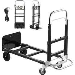 VEVOR 2-in-1-Sackkarre, zusammenklappbar, 227 kg Tragkraft im 4-Rad-Modus, umwandelbarer Transportwagen mit verstellbarem Griff, Handkarre, Transportkarre für Umzüge, Büro, Lager