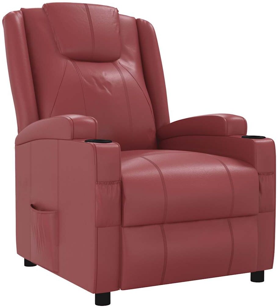 vidaXL Fauteuil inclinable Rouge bordeaux Similicuir