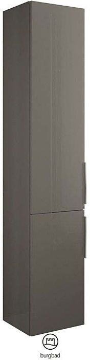 Burgbad Eqio Hochschrank HSBA035LF2010 35 x 176 x 32 cm, Grau Hochglanz, 2 Türen, links