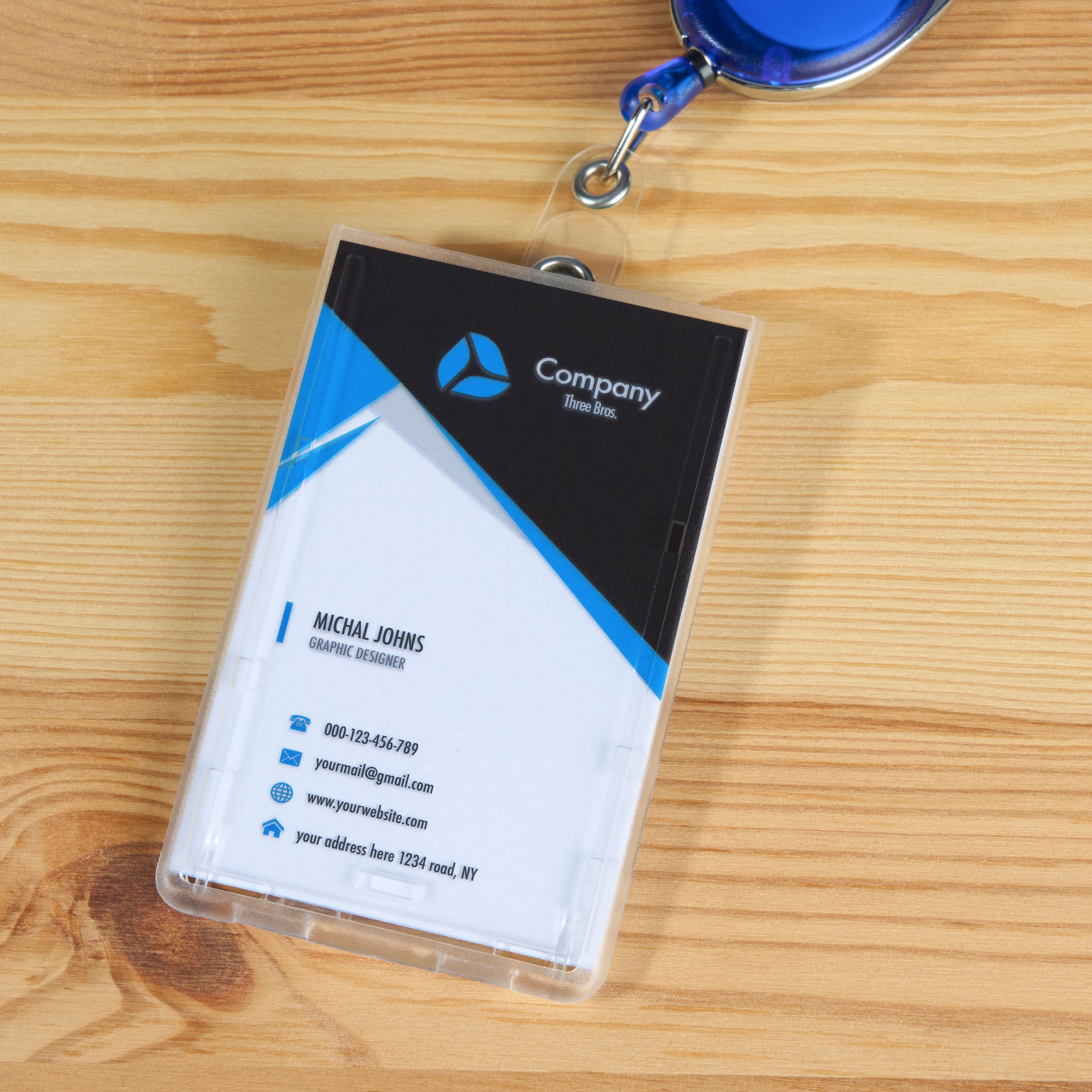 SPRINTIS Porte-badge en plastique dur avec curseur transparent, portrait, plastique rigide
