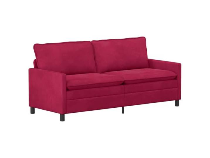 KTHLBRH 2-teiliges Sofa-Set aus Samt in Weinrot Robustes Metallgestell, doppellagige Kissen, modernes lineares Design
