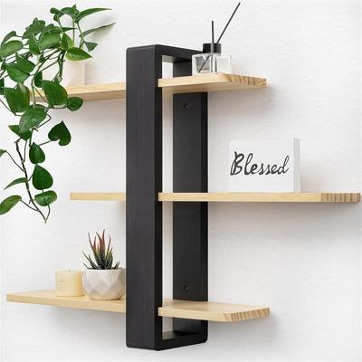 No Wall Mounted Shelving Unit All Pine Wood 3 Tier Large Shelf