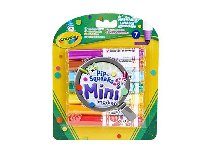 Crayola, 8337, 7 Pip Squaks Mini Markers, Crayola - 7 Mini Afwasbare Viltstiften - Pocketformaat - Heldere kleuren