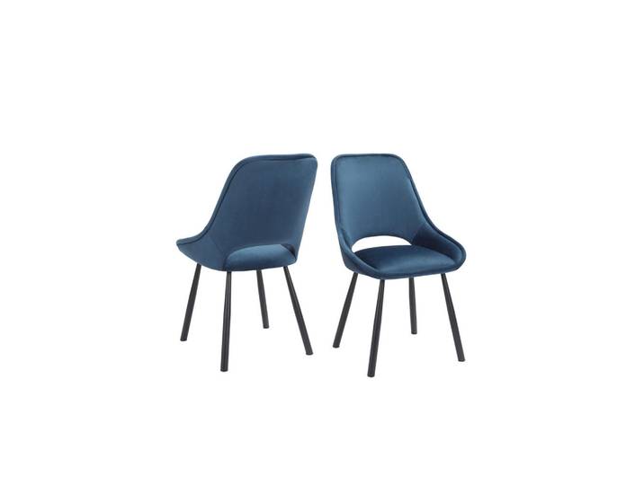 Mid.you Stuhl-Set Eindhoven, Blau, Metall, rund, 55x91x63 cm, gastro- und objekttauglich, inklusive Armlehnen, Esszimmer, Stühle, Esszimmerstühle, Esszimmerstühle-Set