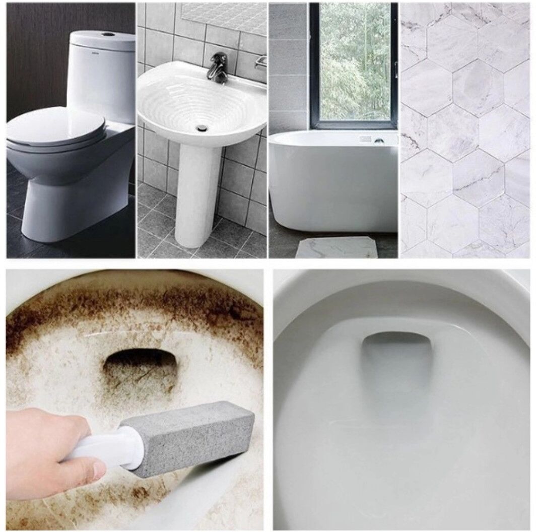 INF 2er-Set Toilettenbürsten mit langem Griff und Bimssteinkopf