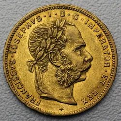 Goldmünze "8Florin/20Gulden-Originalpr.1870-91" (Österreich)