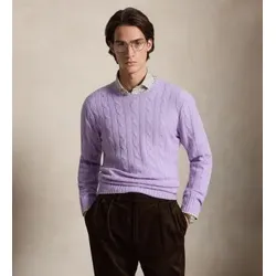 Polo Ralph Lauren für Herren. 710876728532 Der fliederfarbene Kaschmirpullover mit Zopfmuster (L), Lässig, Cachemir, Langarm