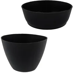 2er Set Gipsbecher Schwarz PVC Anrührschalen Konisch Zylindrisch für Bauarbeiten