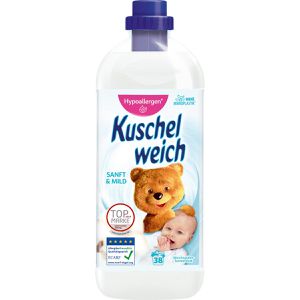 Kuschelweich Weichspüler Sanft & Mild, mikroplastikfrei, hypoallergen, 1 Liter, 38 Waschladungen