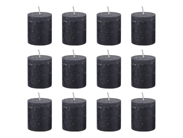 Butlers Stumpenkerze (12er Set) Rustic, Schwarz, Paraffin, 7x8x7 cm, Dekoration, Kerzen & Kerzenhalter