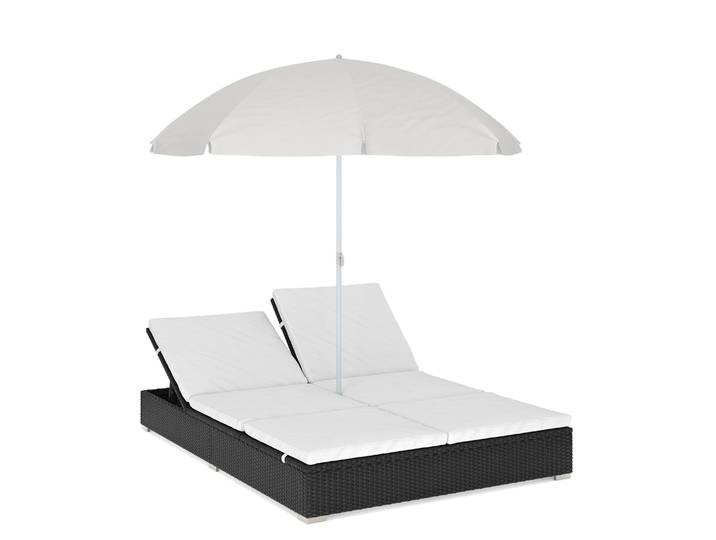 Sonnenbett Rattan JAMILIA schwarz