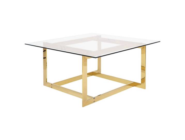 COUCHTISCH Glas gold quadratisch 80/80 cm Crystal