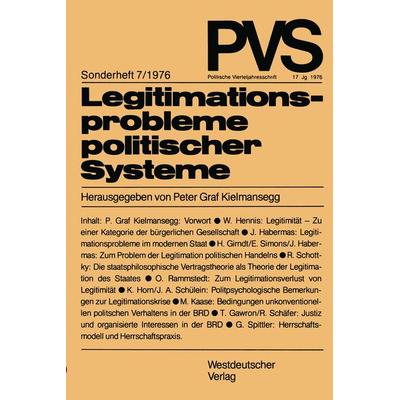 Legitimationsprobleme politischer Systeme, Taschenbuch von , VS Verlag für Sozialwissenschaften, 978-3-531-11354-8