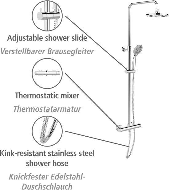 Energieeffizientes Duscharmaturensystem mit Regendusche und Handbrause - Wasser sparend mit Thermostatkopf
