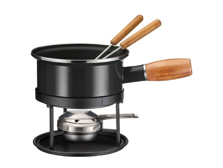 Käsefondue Gutea 5-teilig 38 x 14 x 23cm Schwarz/Schwarz