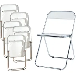 Klappstuhl Pornainen 6er Set Transparent [en.casa]