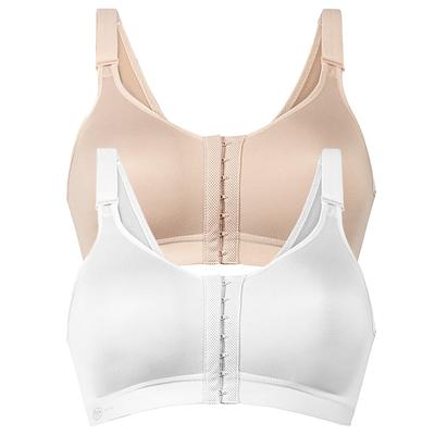 Sport-BH ANITA "Sport BH mit Vorderverschluss Frontline Open", Damen, Gr. 65, Cup A, bunt (weiß desert), Stoff, Obermaterial: 40% Polyamid PA. 25% Polyester PES. 20% Elasthan EL. 15% Baumwolle CO., BHs Sport-BH