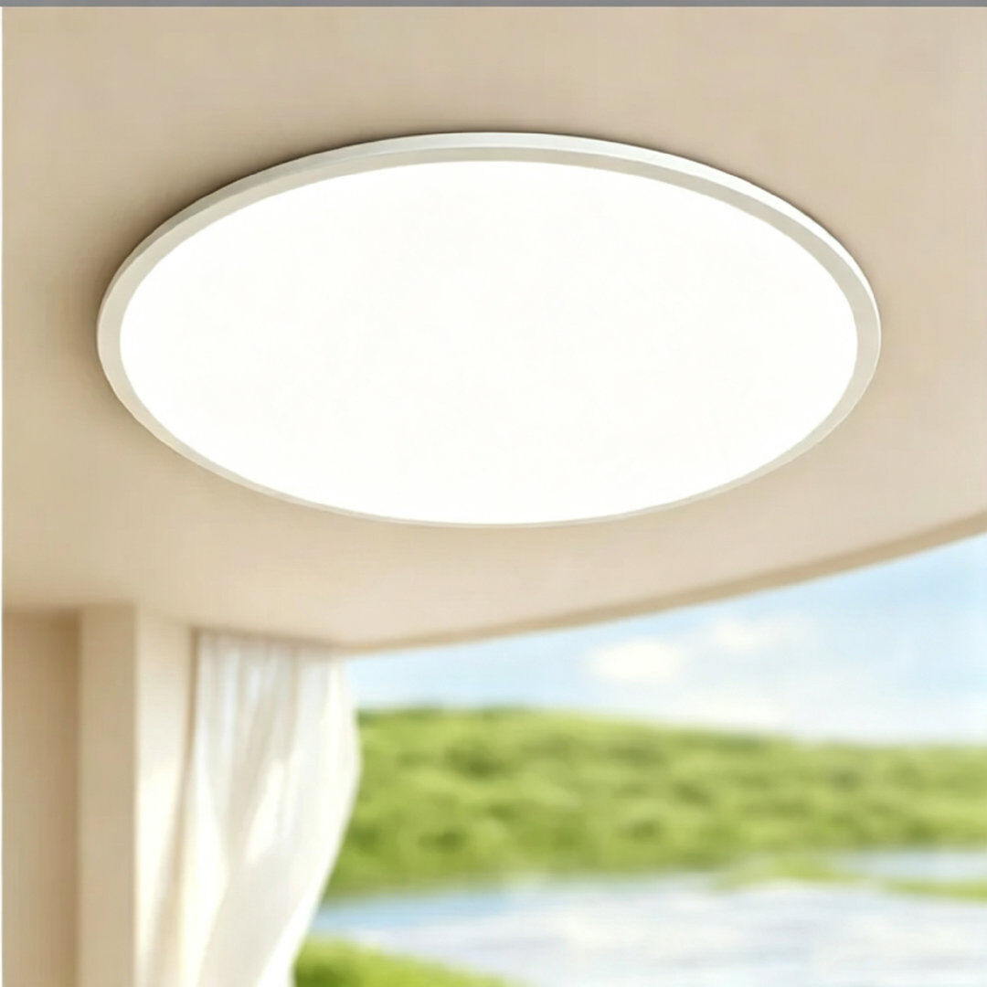 Blue Elephant Deshunda 1 - Light LED Flush Mount White 3.5cm H x 30cm W x 30cm D