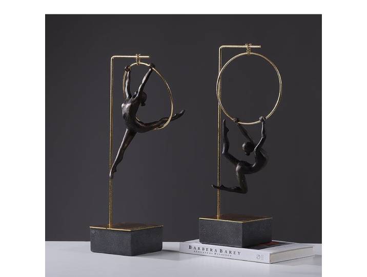Statue de figurine de gymnastique, décoration de bureau, personnage en résine, Sculpture, artisanat, ornements, ameublement de salon