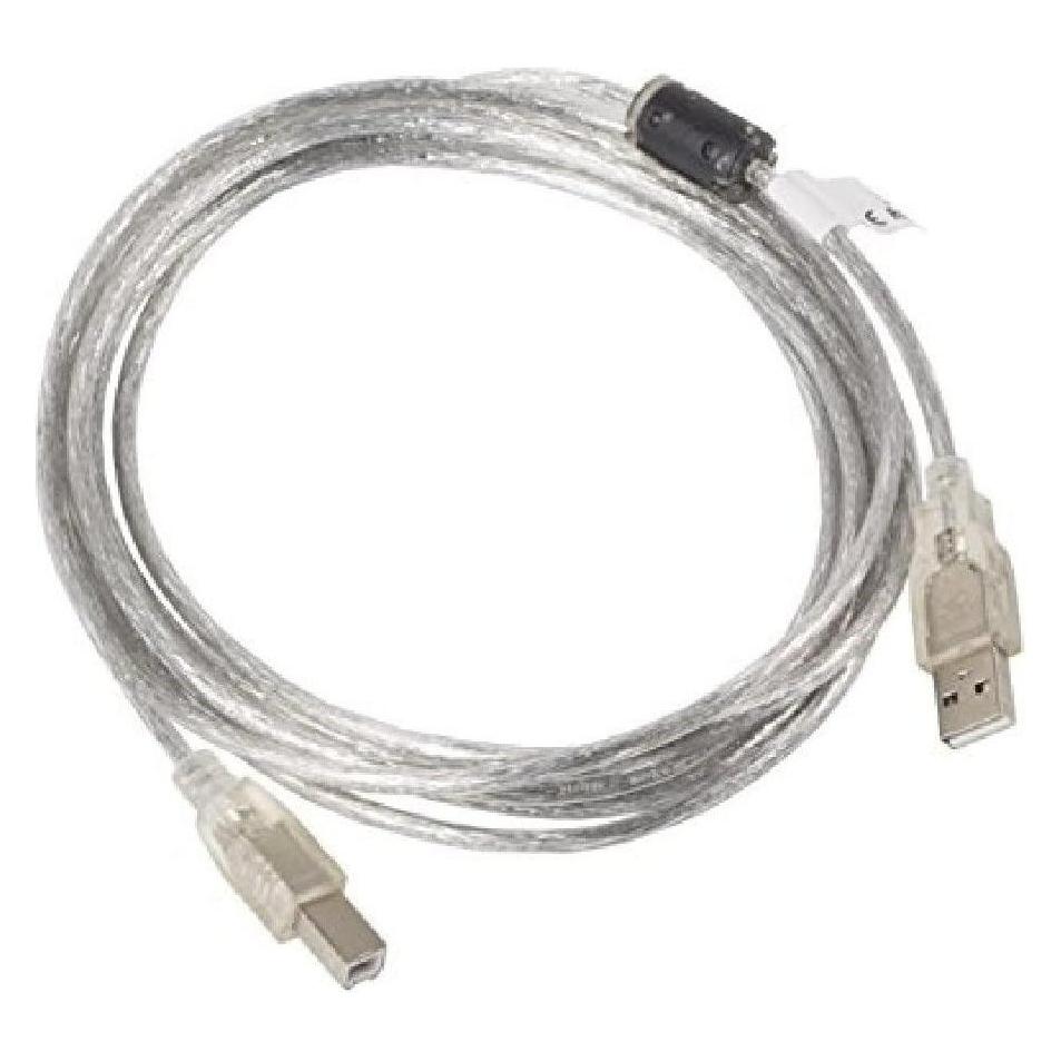 Lanberg CA-USBA-12CC-0030-TR USB Kabel 3 m 2.0 USB B Transparent (3 m, USB 2.0) (CA-USBA-12CC-0030-TR)