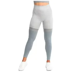 Gymhero, Damen, Tights, Leggings Streifen (M), Grau, Silber