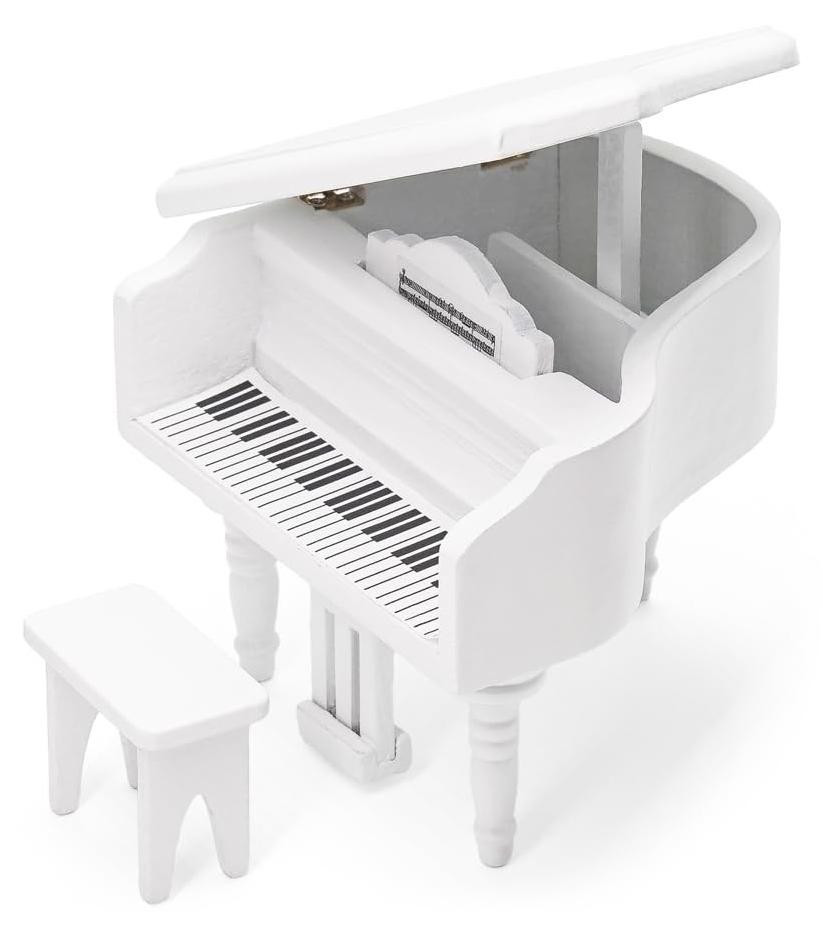 Miniatuur Piano met Sofa - 1/12 Schaal Houten Meubel
