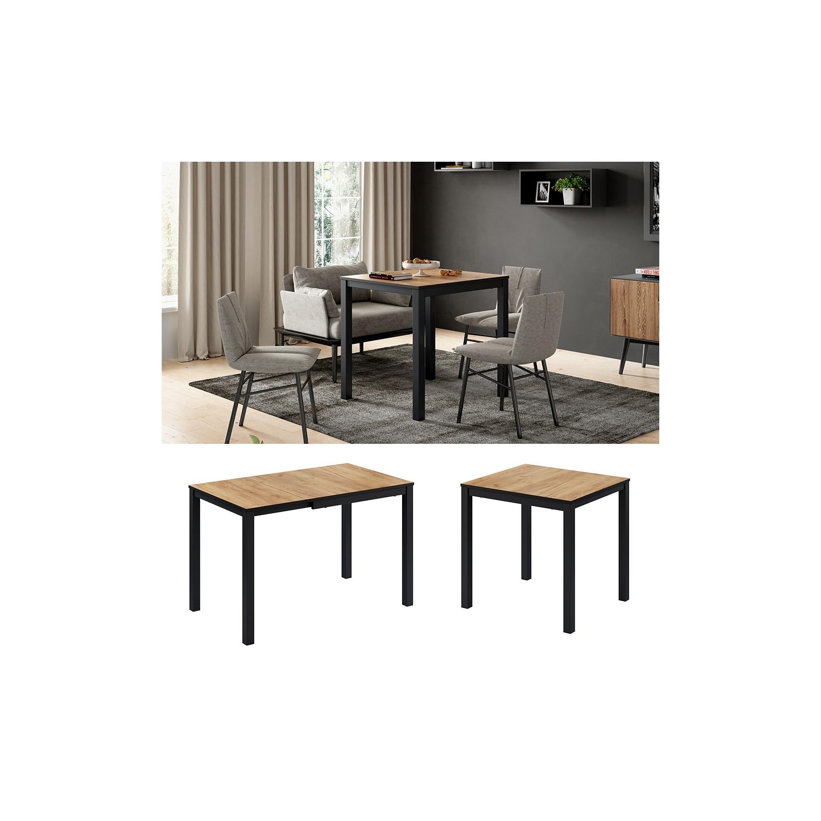 Vicco Esstisch Granny Eiche Anthrazit 120 x 70 cm ausziehbar