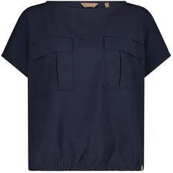 CMP Campagnolo, Damen, Sportshirt, Damen Stretch-Polyester T-Shirt mit Taschen (L), Blau, Schwarz