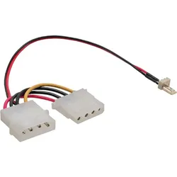 INLINE Lüfter Adapterkabel, 3pol Lüfter an 4pol Netzteil, 0,15m