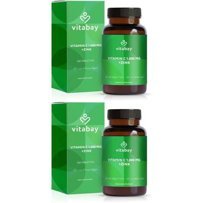 Vitamin C 1000 mg+Zink 10 mg vegan hochdos.Tabl. 2x 2x200 St Tabletten