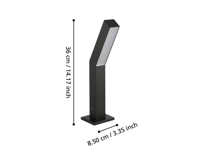 EGLO LED Sockelleuchte Ugento, schwarz, Aluminium, Modern, LED Außenleuchte